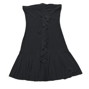 Eyelash Black Front Tiered Fitted Sleeveless Mini Dress